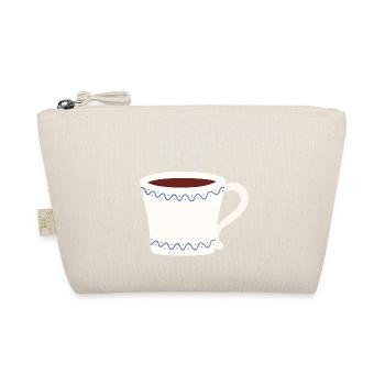 Steaming Mug with Blue Wave Trim - Organic Pouch - nature - Front