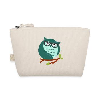 Cartoon owl with chic glasses - Organic Pouch - nature - Front