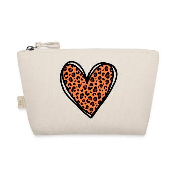 Leo Heart - Trendy Animal Print Fashion Design - Organic Pouch - nature - Front