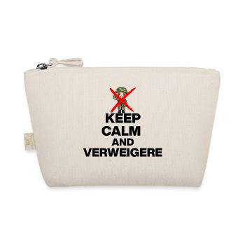 KEEP CALM AND VERWEIGERN! MUSTERUNG WEHRPFLICHT s - Bio-Täschchen - Natur - Vorne