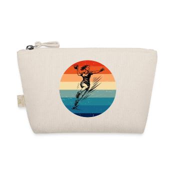 Modernes Handball Artwork fuer Frauen - Bio-Täschchen - Natur - Vorne
