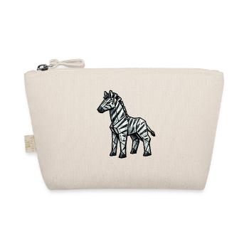 Geometric Zebra Silhouette - Organic Pouch - nature - Front