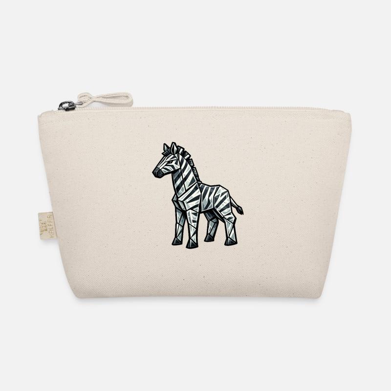 Geometrische Zebra-Silhouette - Bio-Täschchen - Natur