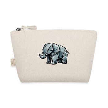 Origami Elephant Metallic - Organic Pouch - nature - Front