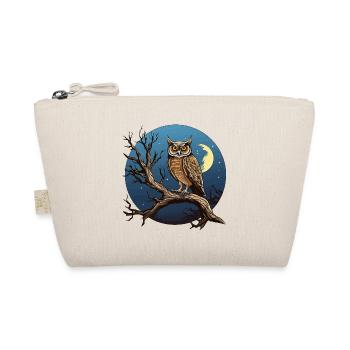 Nachtmond-Eule im Rundkreis - Bio-Täschchen - Natur - Vorne