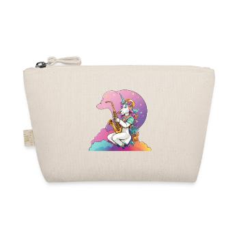 Saxophone Unicorn in the Rainbow - Organic Pouch - nature - Front