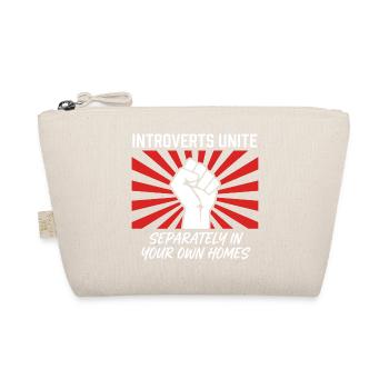 Introverts Unite Separately at Home Slogan - Organic Pouch - nature - Front
