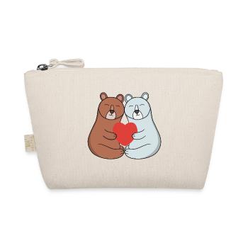 Adorable couple d’ours câlinés avec le cœur - Trousse biologique - nature - Devant