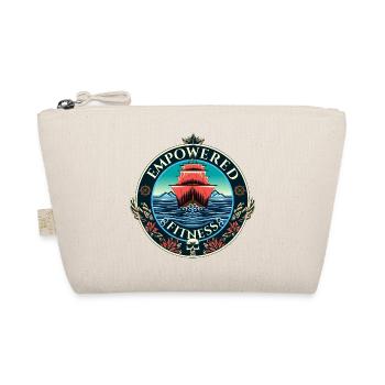 Powerful Sailing Ship Fitness Logo - Organic Pouch - nature - Front