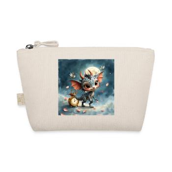 Night Baby Dragon with Clock - Organic Pouch - nature - Front