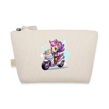 Chibi Motorcycle Heroine - Organic Pouch - nature - Front