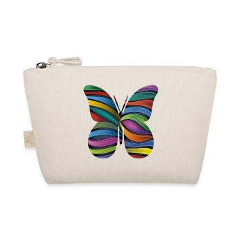 Rainbow Stripe Butterfly - Organic Pouch - nature - Front