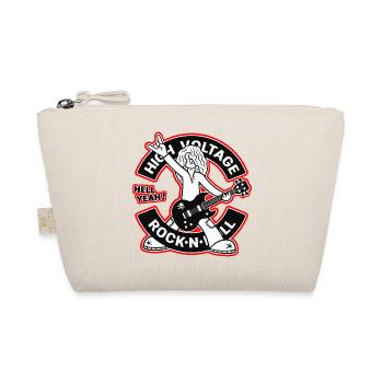 High Voltage Rock'n'Roll Cartoon Guitarist - Organic Pouch - nature - Front