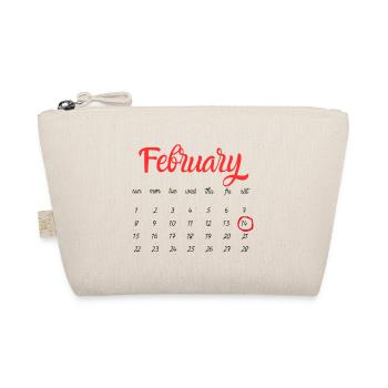 Calendrier de février en écriture rouge - Saint-Valentin - Trousse biologique - nature - Devant