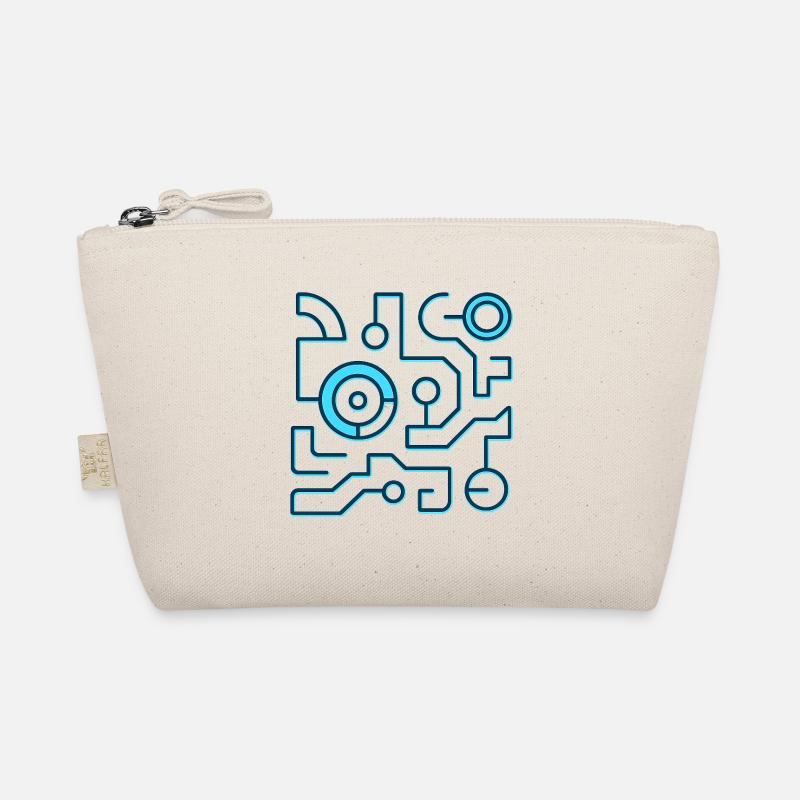 Neon Circuit Blue Lines Organic Pouch