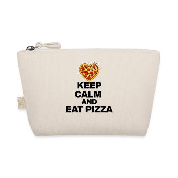 KEEP CALM AND EAT PIZZA, PIZZA JUNKIE GIFT 🍕 - Organic Pouch - nature - Front