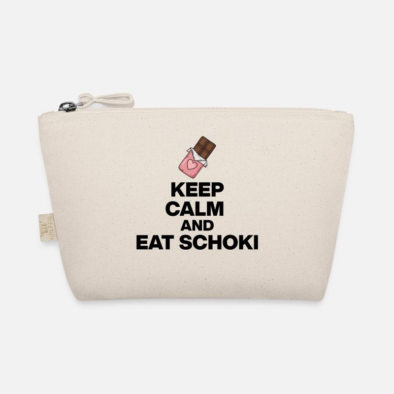KEEP CALM AND EAT SCHOKI, SCHOKO JUNKIE GESCHENK Bio-Täschchen