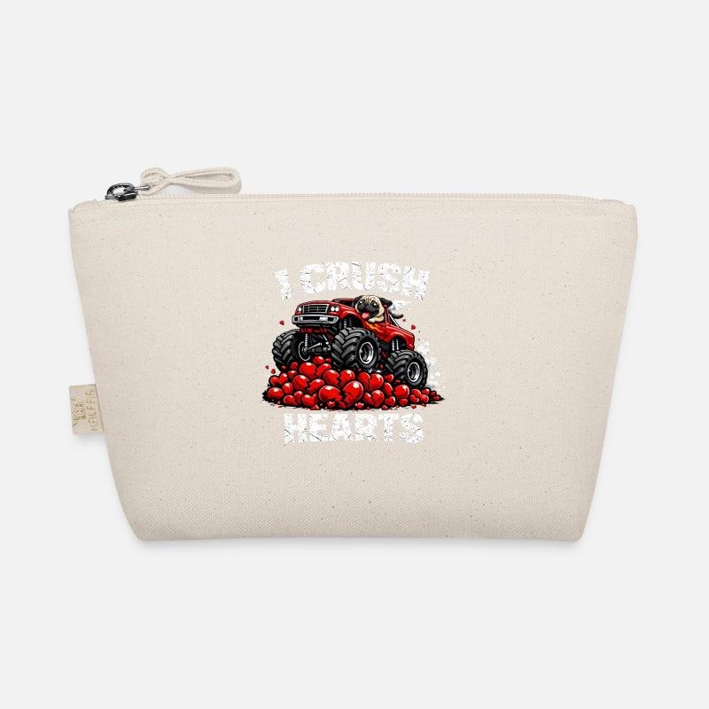 Valentinstag zerdrücke ich Herzen Mops Hundemonster Bio-Täschchen