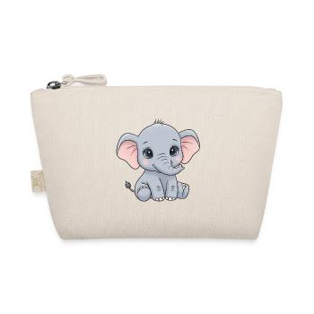 Cuddly baby elephant cartoon - Organic Pouch - nature - Front