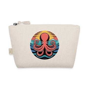 Retro Octopus Sunset Squid Motif - Organic Pouch - nature - Front