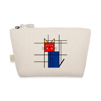 Abstract Cat Art - Geometric Mondrian - Organic Pouch - nature - Front