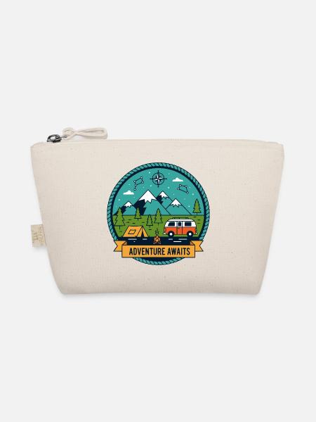 Abenteuer Camping Roadtrip Wildnis Badge - Bio-Täschchen - Natur