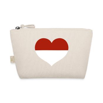Monaco Flag Heart - Organic Pouch - nature - Front