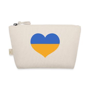 Flag Heart in Ukraine Colors - Organic Pouch - nature - Front