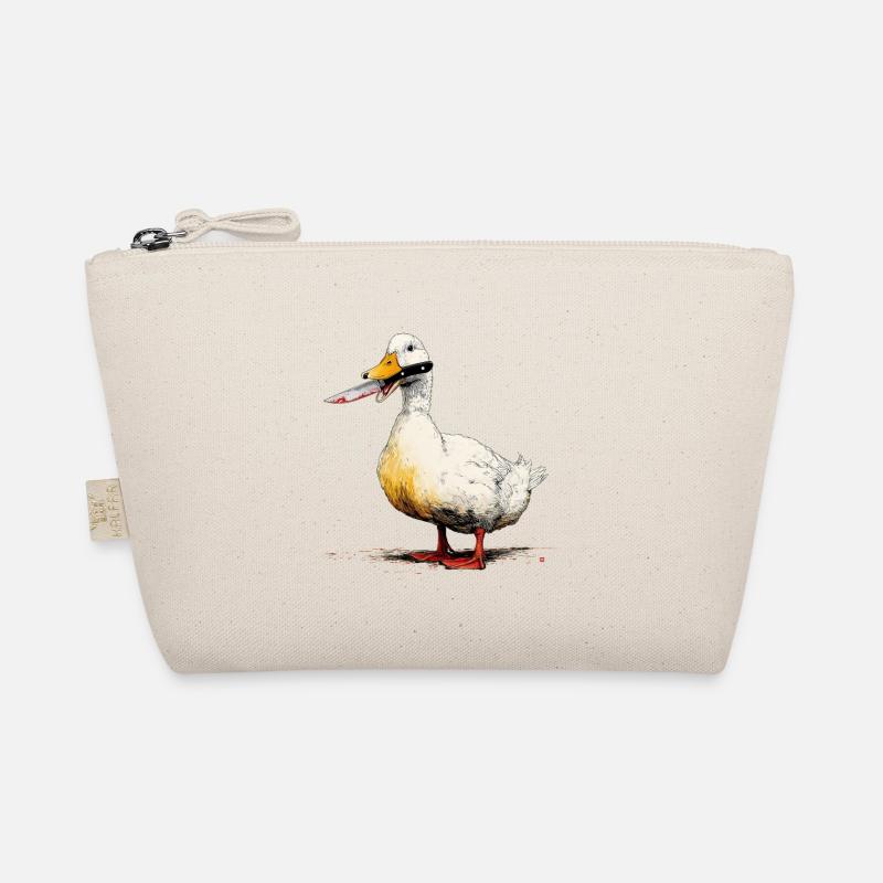 Duck with knife in its beak - Organic Pouch - nature