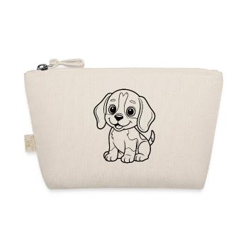 Cute Puppy Sketch Dog - Organic Pouch - nature - Front