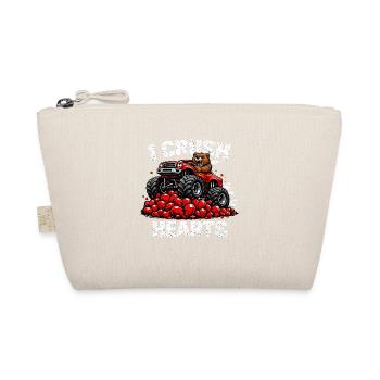 Valentines Day I Crush Hearts Bear Monster Truck - Organic Pouch - nature - Front