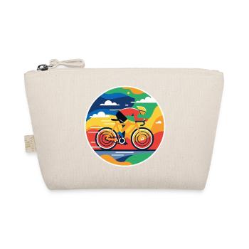Colorful Cyclist Circular Picture - Organic Pouch - nature - Front