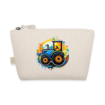 Bunter Traktor im Graffiti-Stil   - Bio-Täschchen - Natur - Vorne