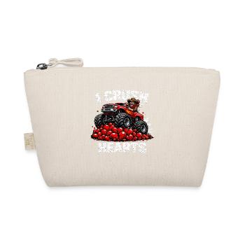 Valentines Day I Crush Hearts Cowboy Monster Truck - Organic Pouch - nature - Front