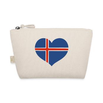 Iceland Flag Heart Design - Organic Pouch - nature - Front
