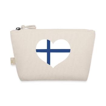 Finland Flag Heart - Organic Pouch - nature - Front