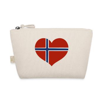 Norway Flag Heart - Organic Pouch - nature - Front