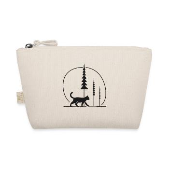 Forest Cat in the Moon Circle Fans Gift Idea - Organic Pouch - nature - Front