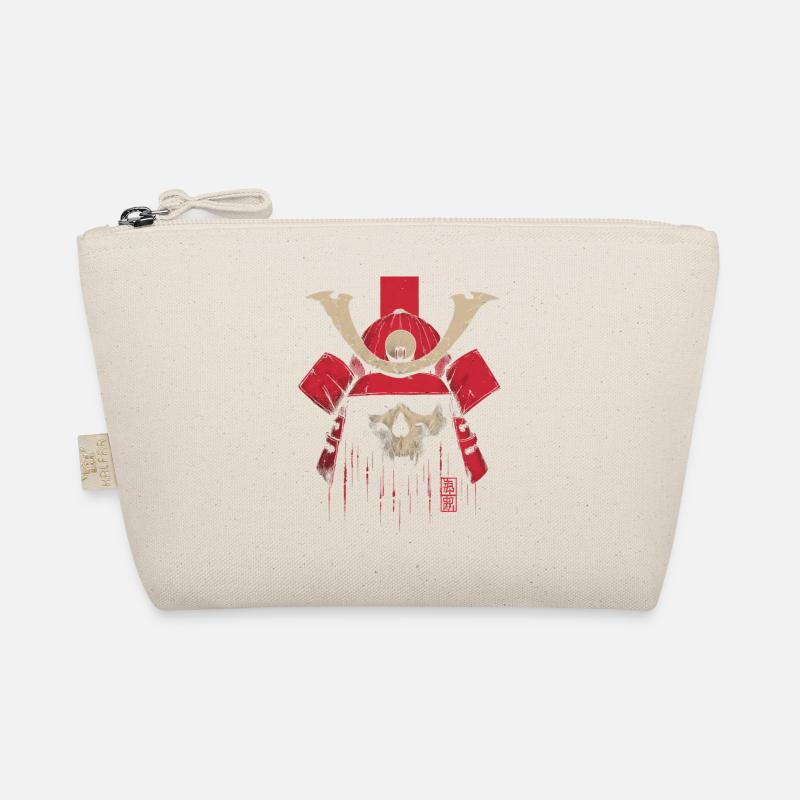 Crimson Samurai Skull Organic Pouch