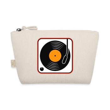 Retro-Vinyl-Album auf dem Plattenspieler - Bio-Täschchen - Natur - Vorne