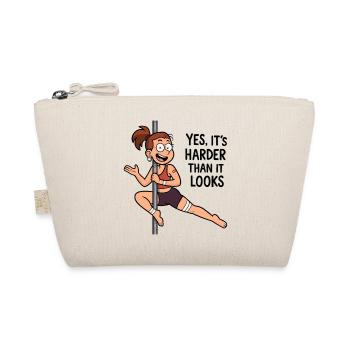 Pole Dance Cartoon – Harder Than It Looks - Organic Pouch - nature - Front