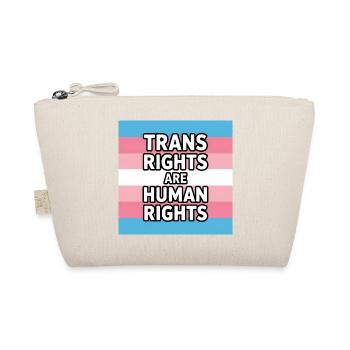 Les droits trans sont des droits humains - T-shirt Pride - Trousse biologique - nature - Devant