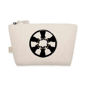 Cat Gaze Circle: Eyes from the Darkness - Organic Pouch - nature - Front