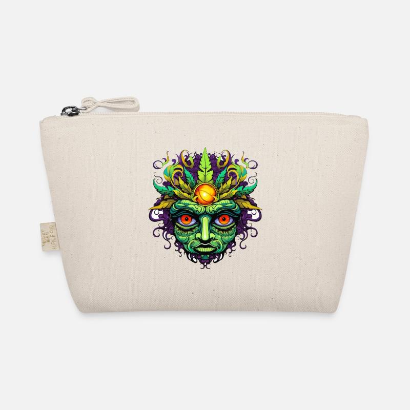 Psychedelic Mask Face with Sun Crown Organic Pouch