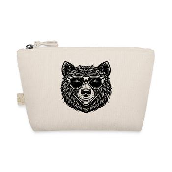 Bear with sunglasses - Organic Pouch - nature - Front