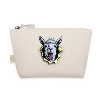 Llama Pop Art – Naughty Tongue Illustration - Organic Pouch - nature - Front