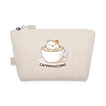 Catppuccino Cup: Cute Cat in Coffee - Organic Pouch - nature - Front