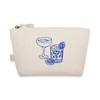 Blue Cocktail Sketch - Organic Pouch - nature - Front