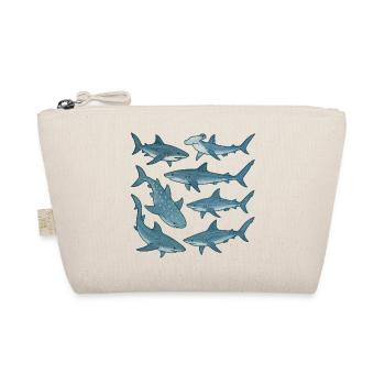 Blue Shark Parade Ocean Print - Organic Pouch - nature - Front