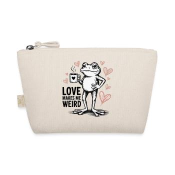 Love Makes Me Weird Frog - Organic Pouch - nature - Front